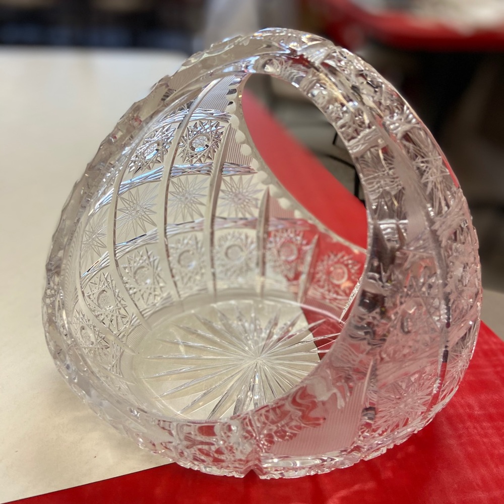 Bohemia hand cut crystal basket